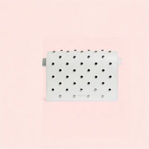 RARE PERRIN NWOT white calf leather studded clutch/belt/shoulder bag